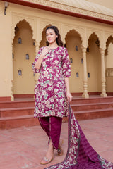 Floral Cotton Kurta Set with Dhoti Pants