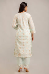 Chanderi 3Pc Embroidered Kurta Pant Set