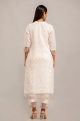 Off-White Chanderi 3Pc Kurta Set