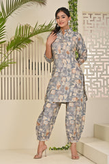 Muslin Printed Co-Ord Set with Afghani Pants