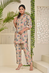 Multicolor Muslin Printed Co-Ord Set