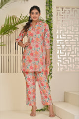 Multicolor Muslin Printed Co-Ord Set