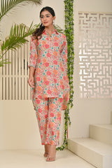 Multicolor Muslin Printed Co-Ord Set