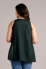 Stylish V-Neck Rayon Top with Kantha Hand Work