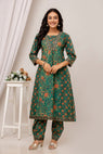 100% Cotton Printed 3Pc Kurta Set Embellished with Sequins Work