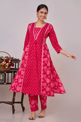 Pure Cotton Printed Embroidered 3PC Kurta Set