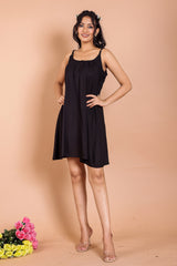Classic Black A-Line Frock Dress