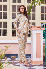 Pastel Crepe Co-Ord Set with Kantha Details