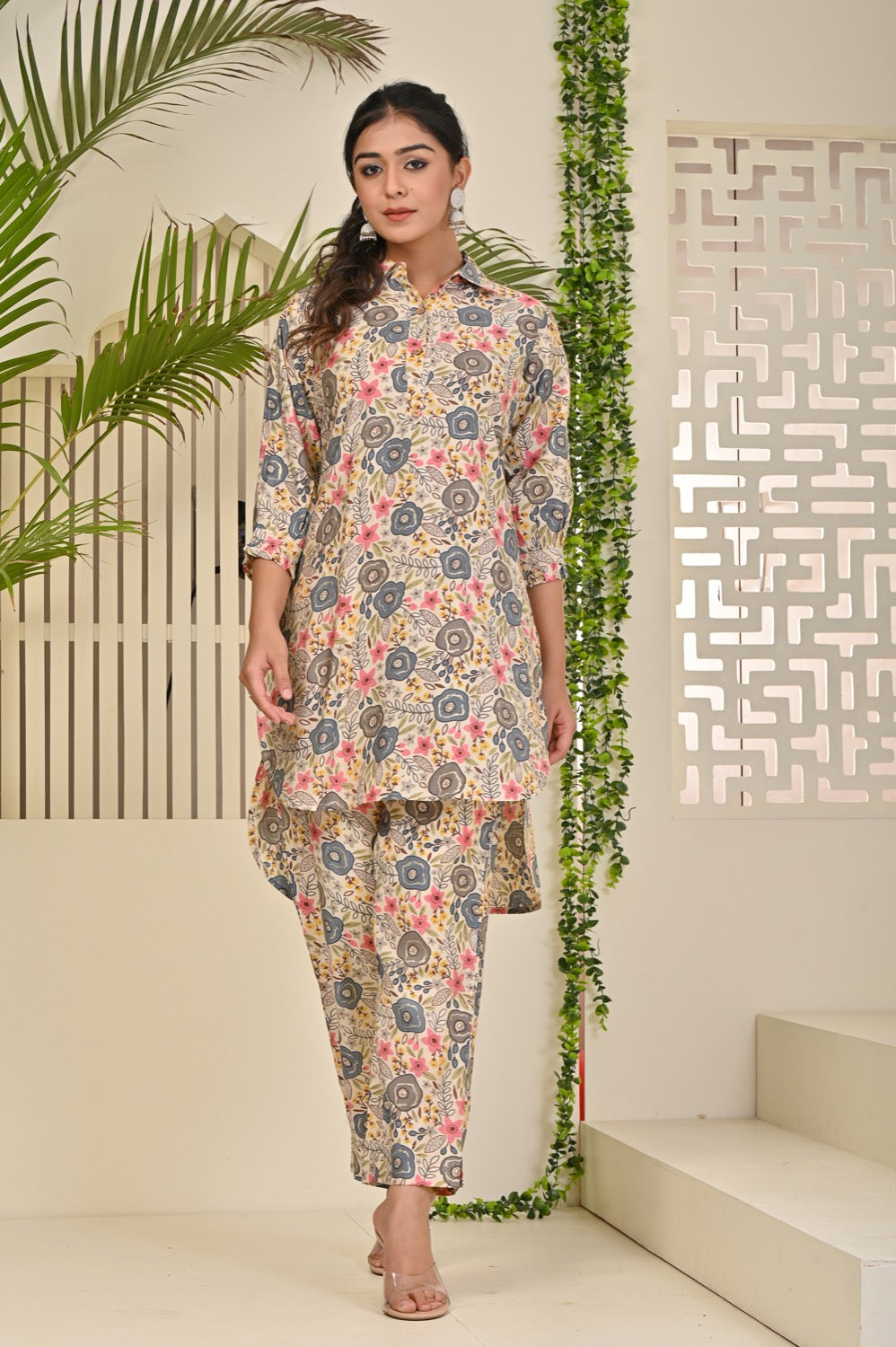 Multicolor Muslin Printed Co-Ord Set