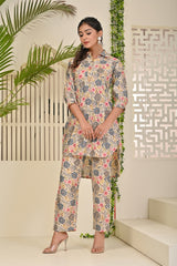 Multicolor Muslin Printed Co-Ord Set