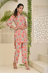 Multicolor Muslin Printed Co-Ord Set