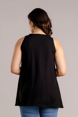 Chic Rayon Top with Box-Pleated Design